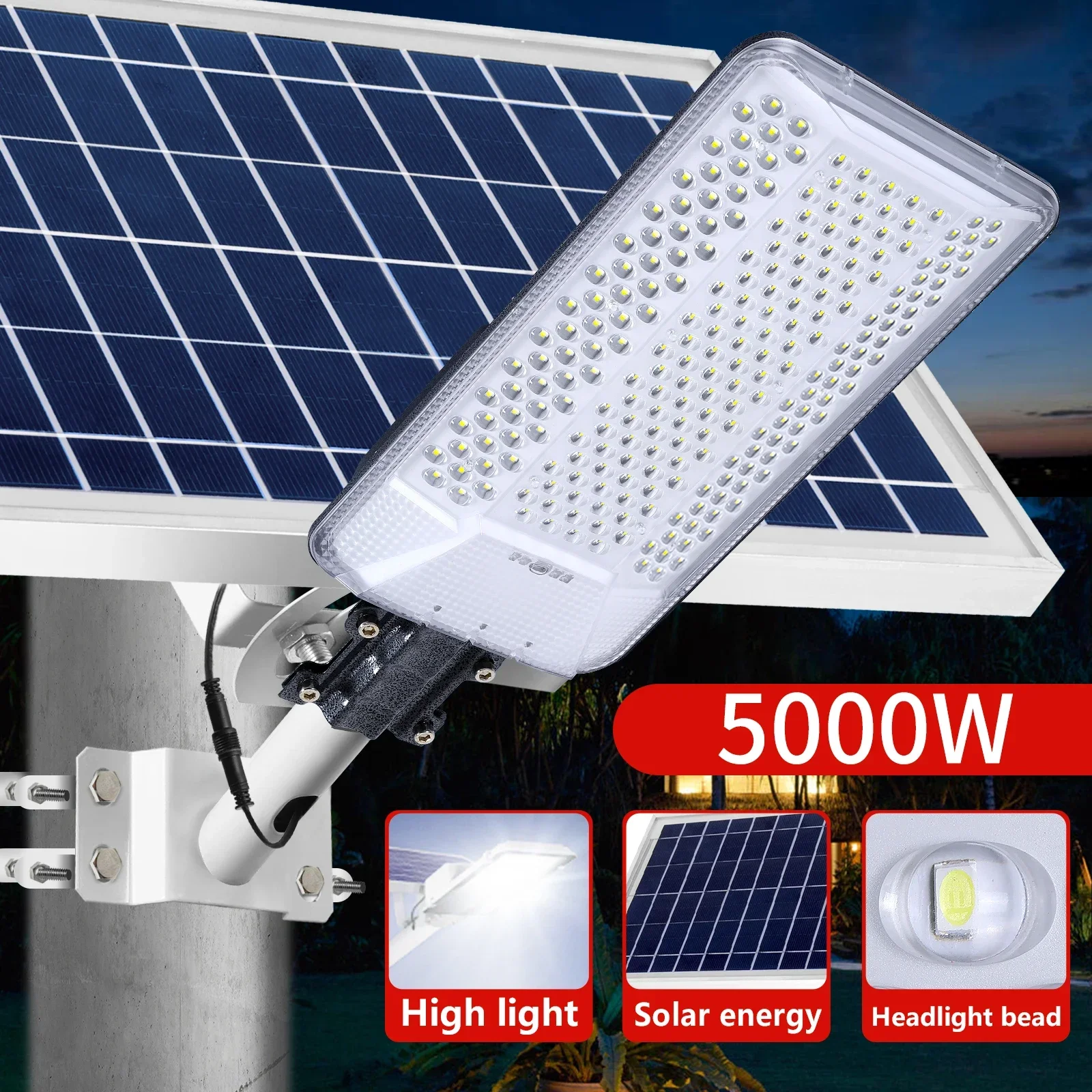 outdoor ultra bright solar lights lampada de parede de aluminio led poderoso para iluminacao solar jardim impermeavel street light 2000w 01