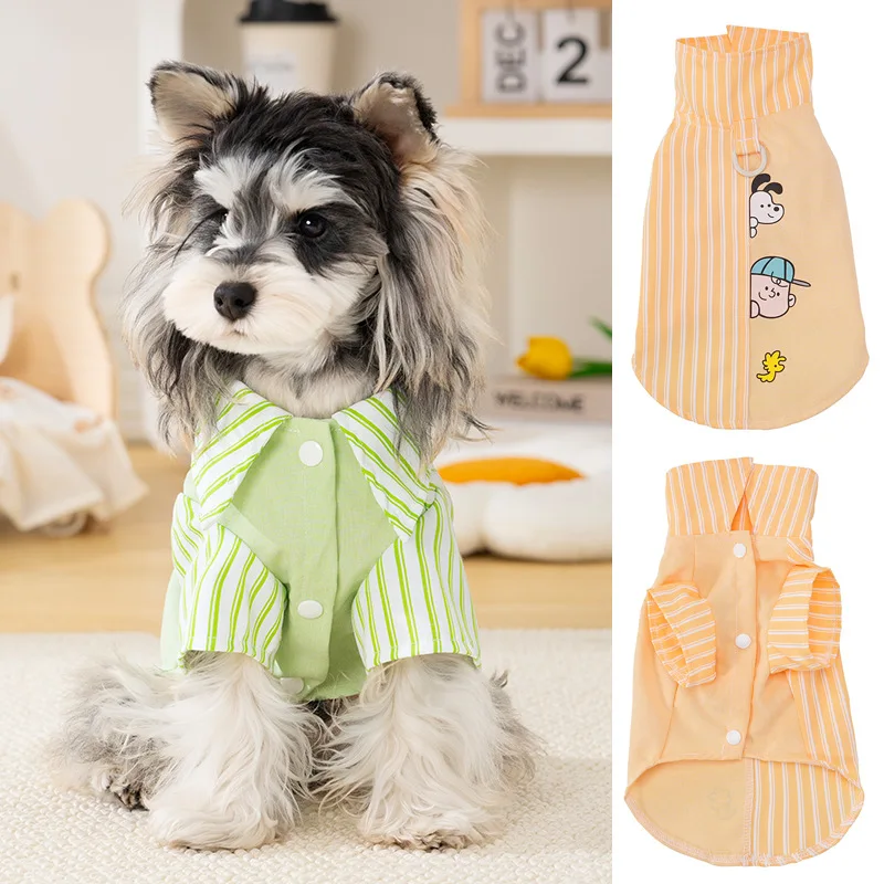 2026 Neue Frühling-Sommer Haustier-Shirts, Koreanischer Stil Lustige Patchwork-Hundekleidung für Teddy Bichon, Lässige Modische Weste
