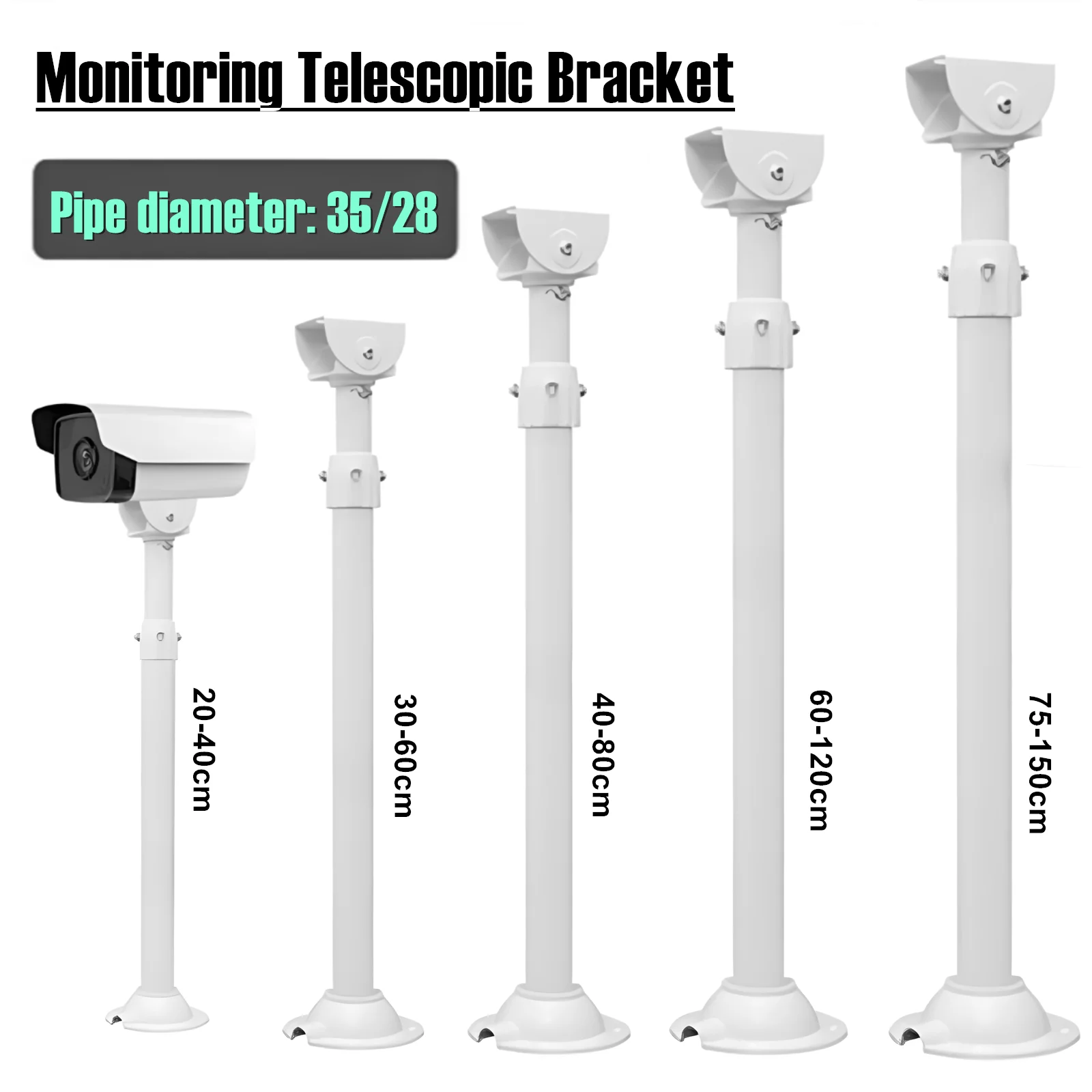 I-Type White Universal Monitoring Telescopic Bracket Bullet Security CCTV Camera Ceiling Mount Bracket Vertical Hoisting Support