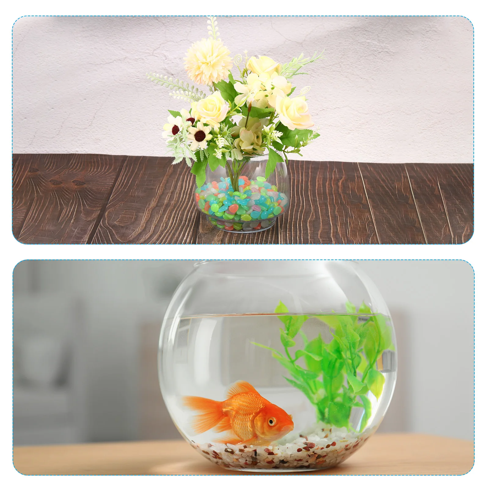 100 قطعة توهج الصخور 8-11 مللي متر توهج الحصى الديكور في الظلام مضيئة الأحجار ديكور DIY بها بنفسك ديكور للحديقة ، نبات بوعاء #6