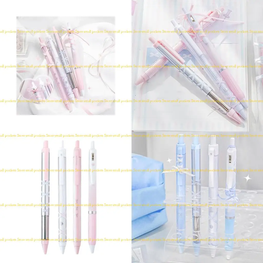 

R1WD 4 шт. Выдвижная черная чернила ручка балет -ремешки с воздушной ручкой Gel Pen 0,5 мм