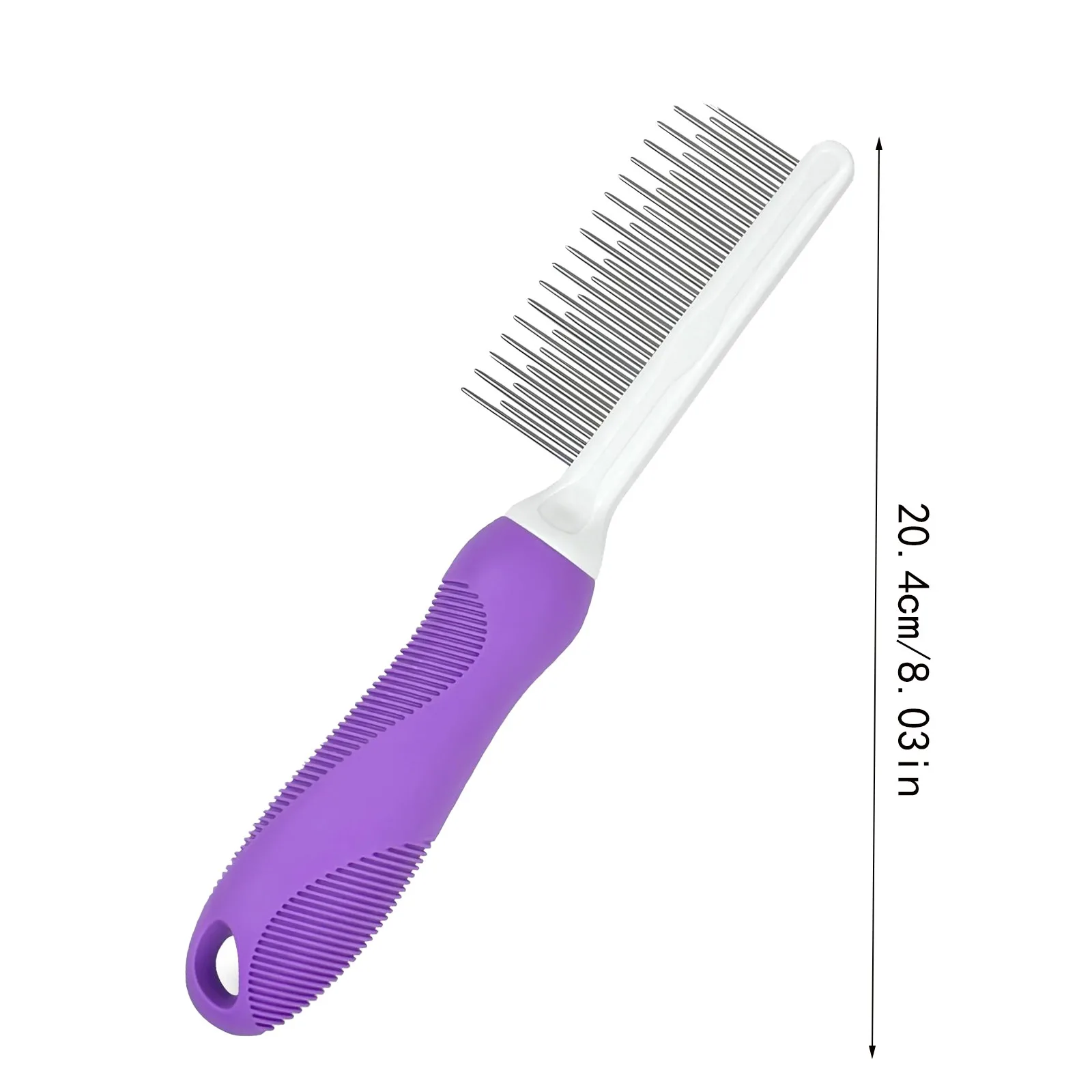 Detangling Pet Comb Grooming Comb With Long Short Stainless Steel Teeth Safely Remove Knots Gentle Effective Detangling Tool