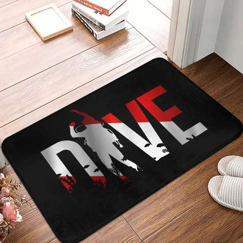 Custom Scuba Dive Scuba Diver Doormat Anti-Slip Entrance Kitchen Bathroom Door Floor Mat Garden Carpet Rug