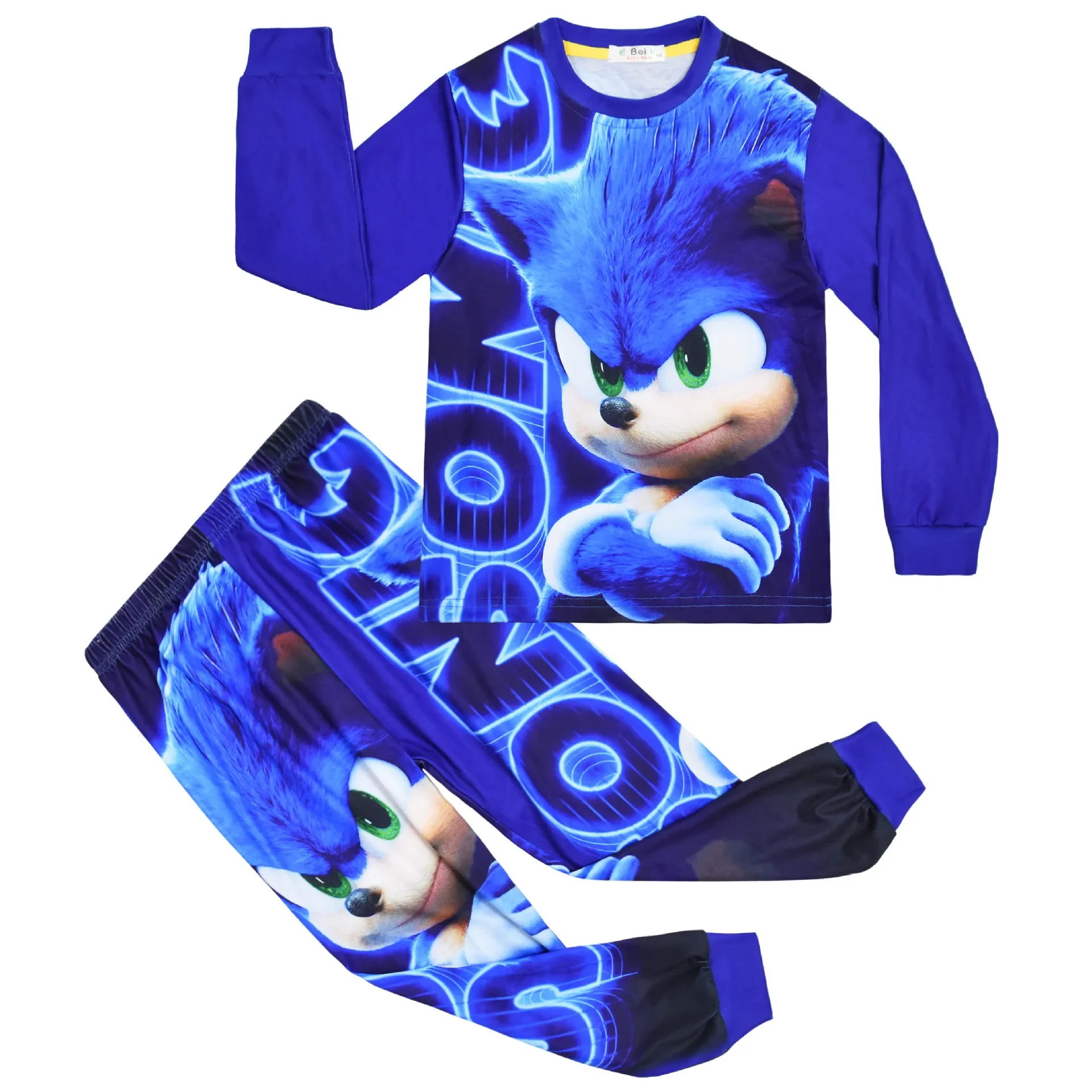 

Cartoon Sonic The Hedgehog Sonic Kid Children's Fashion Casual Long Sleeve Home Clothes Set Children's Autumn Clothes