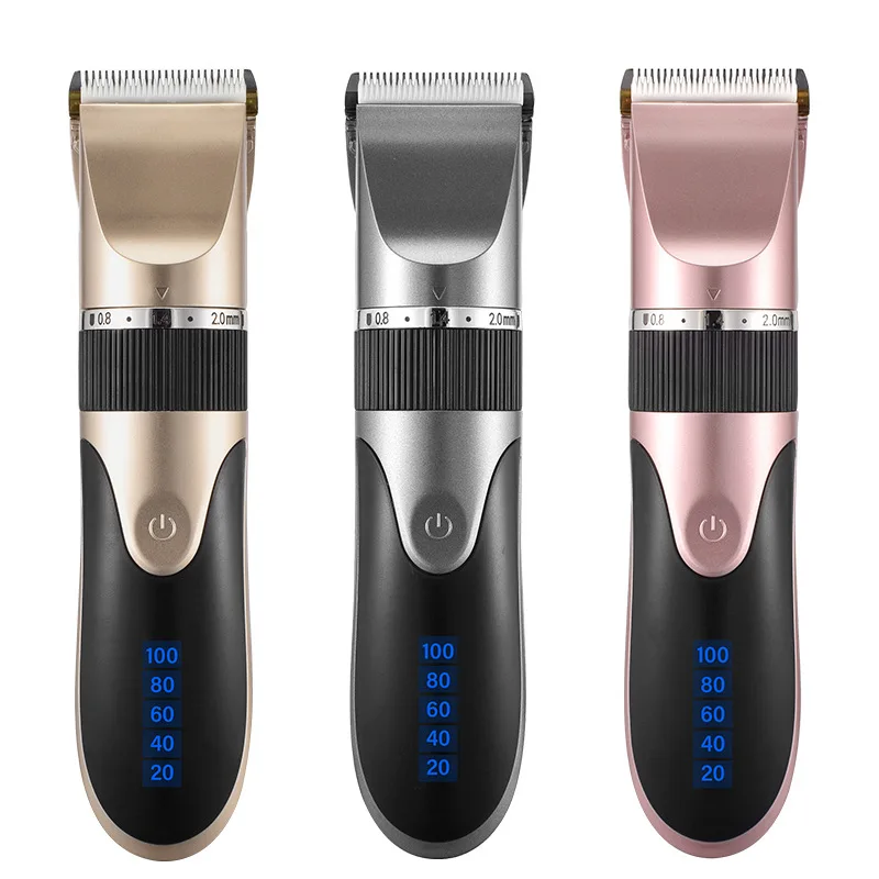 USB Wireless Electric Hair Clipper Ceramic Blade Low Noise Hair Trimmer Length Adjustable Fine Tuning Barber Hair Cutting Razor