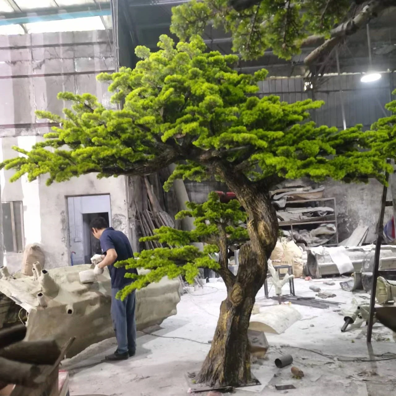 1.5M 2M 3M High Artificial Bonsai Pine Tree Plant Green Pine Tree  for Indoor Decorative