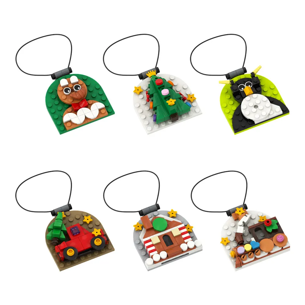 Christmas Bauble Building Blocks Kit Christmas Tree Hanging Ornament Santa Snowman Toy Joyful Holiday Activity For Adult Gift