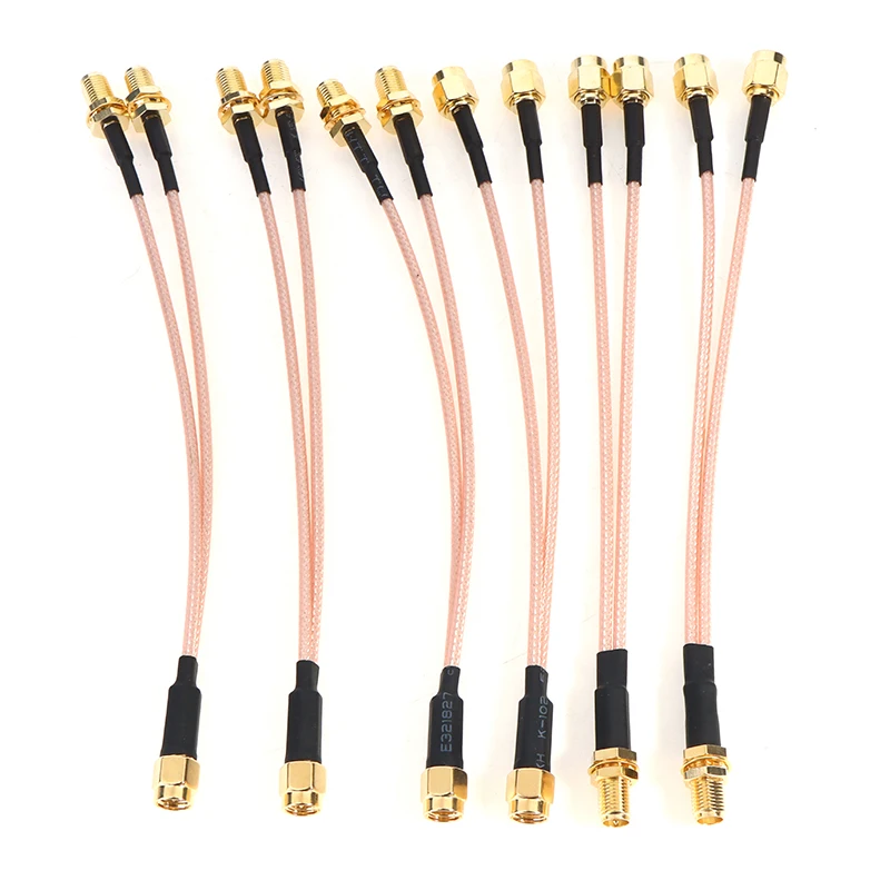 SMA to 2X SMA Male Female Y Type Splitter Combiner Jumper Cable Pigtail No Loss
