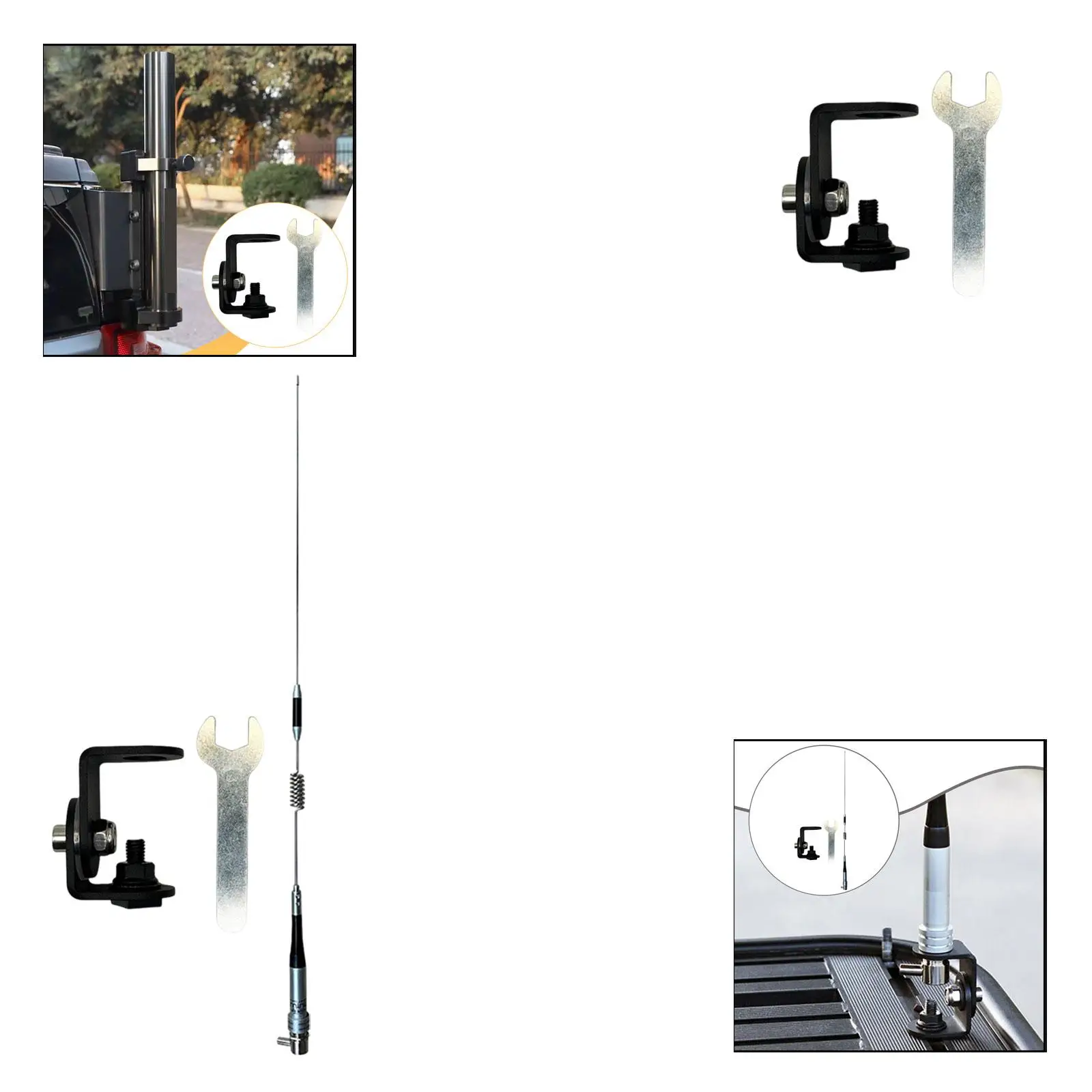 Car Antenna Mount Bracket Practical Durability Direct Replaces 180° Rotation