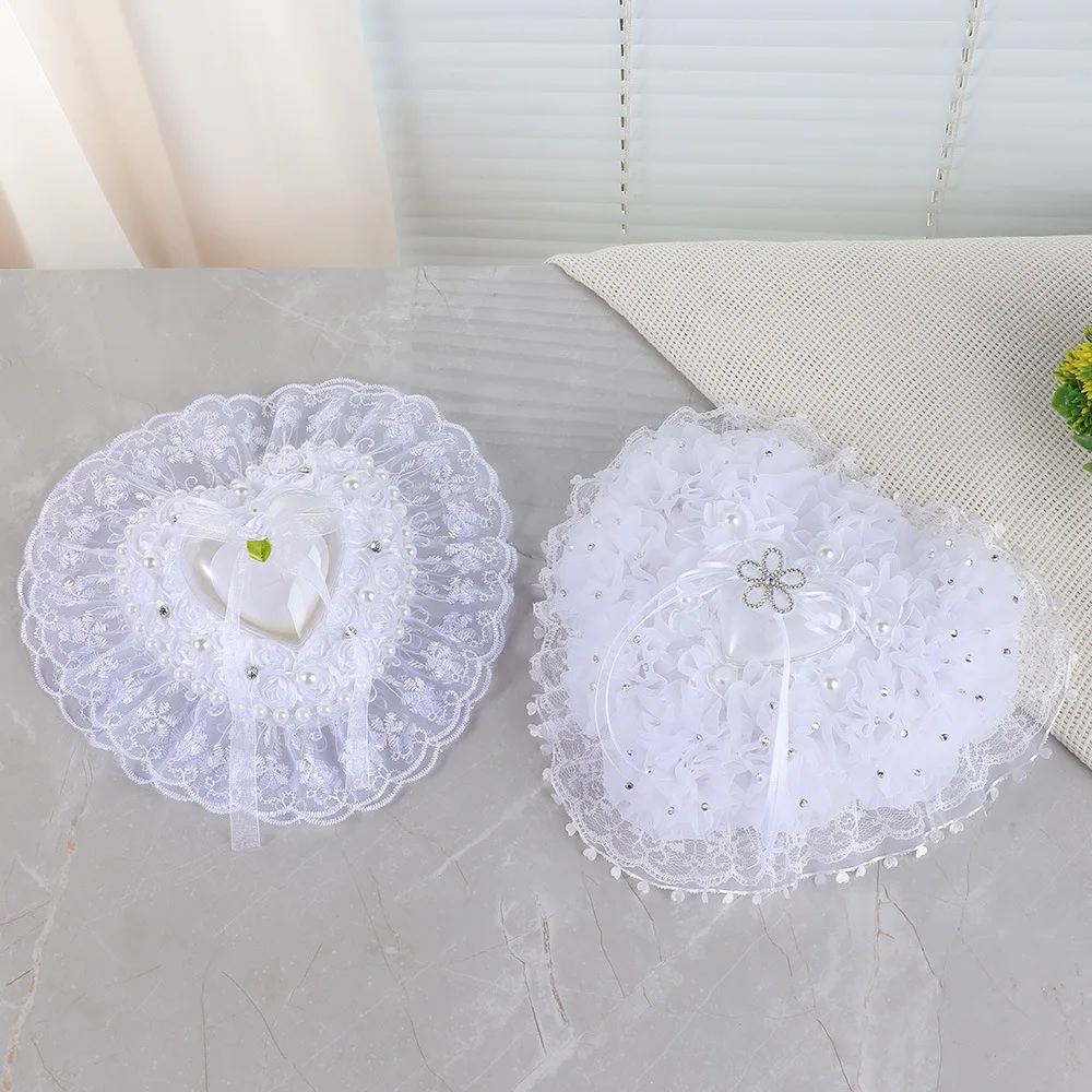 

Коробка для свадебных колец в форме сердца Элегантная коробка для свадебных колец с бантом из ленты для свадебных церемоний