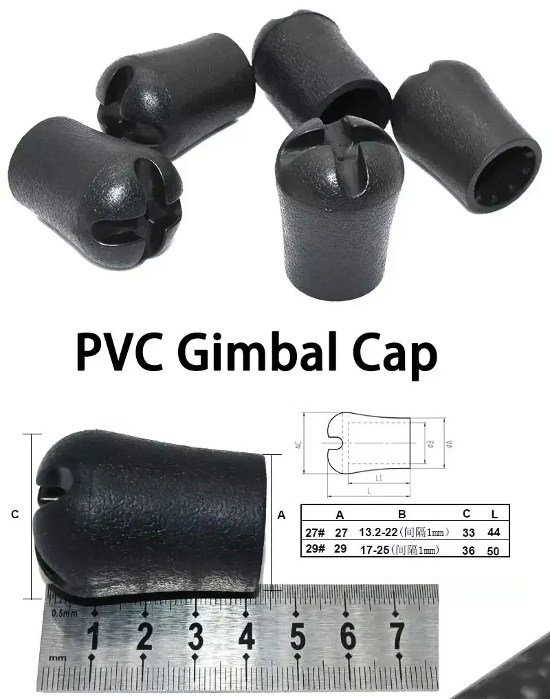 Takedo 2pcs 27 #13,2-22mm PVC Butt End Gimbal Cap Cover Cap Rute Gebäude für DIY Protector Reparatur Angelrute – Detail 2