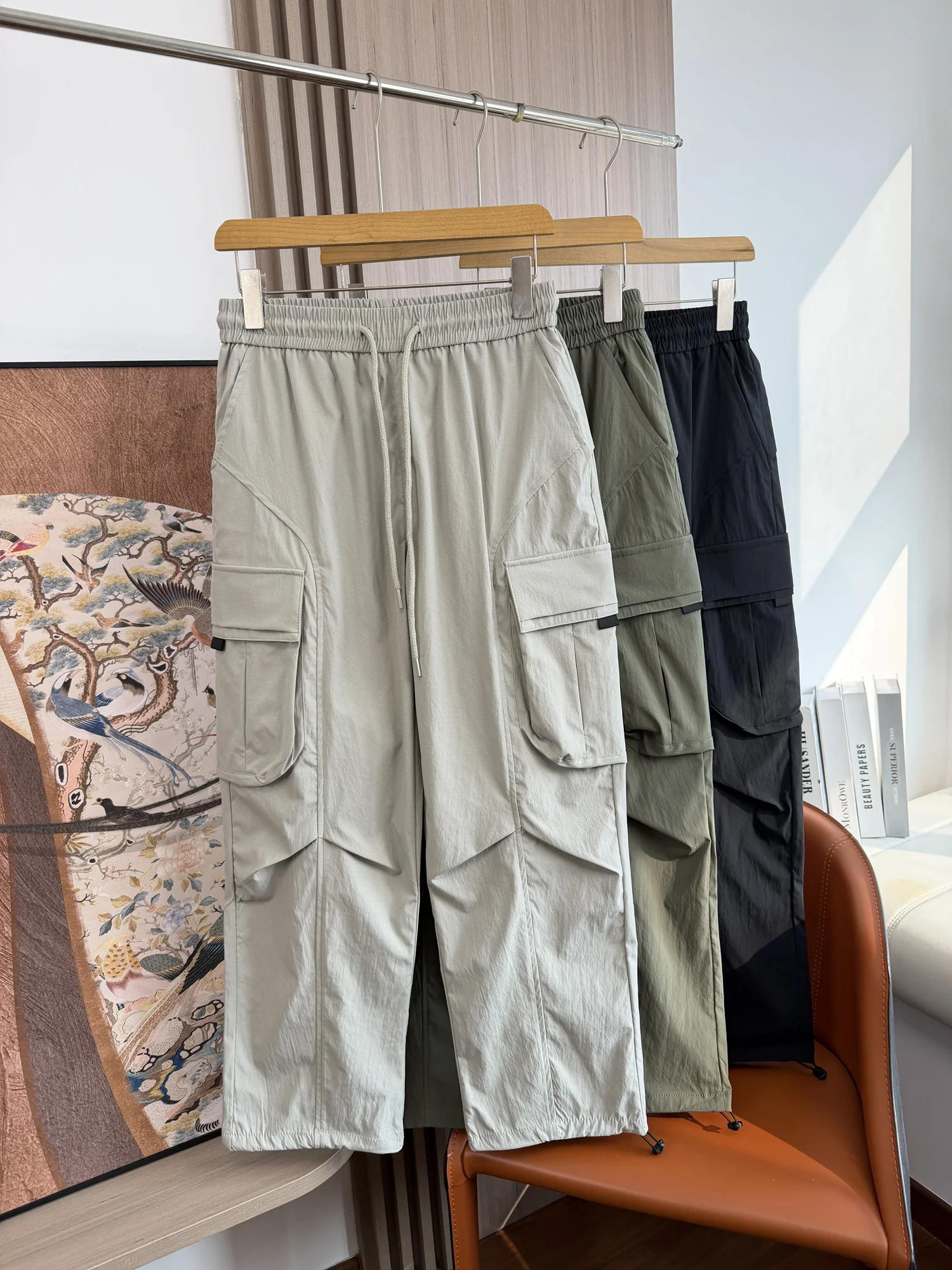 

Waterproof Breathable Lightweight Quick Dry Elastic Waist Casual Pants Men's Spring Summer Outdoor Fashionable Straight Leg P...
