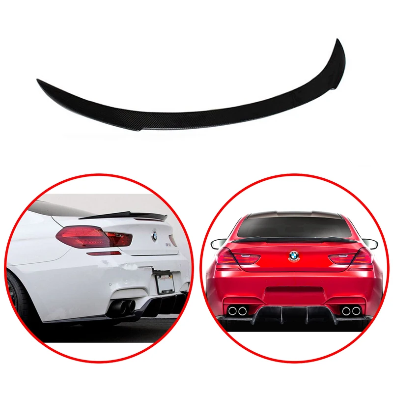 

For BMW 6 Series M6 F06 & F12 F13 640i 640d 650i 2011 - 2017 Rear Wings FRP Spoiler Glossy Black Or Carbon Fiber Material