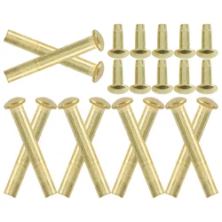 10 Sets Wooden Folding Fan Shaft Rivets Nuts Chinese Hand Fan Repairing Fasteners Kit Stainless Steel Rivets Nut Fan Accessories