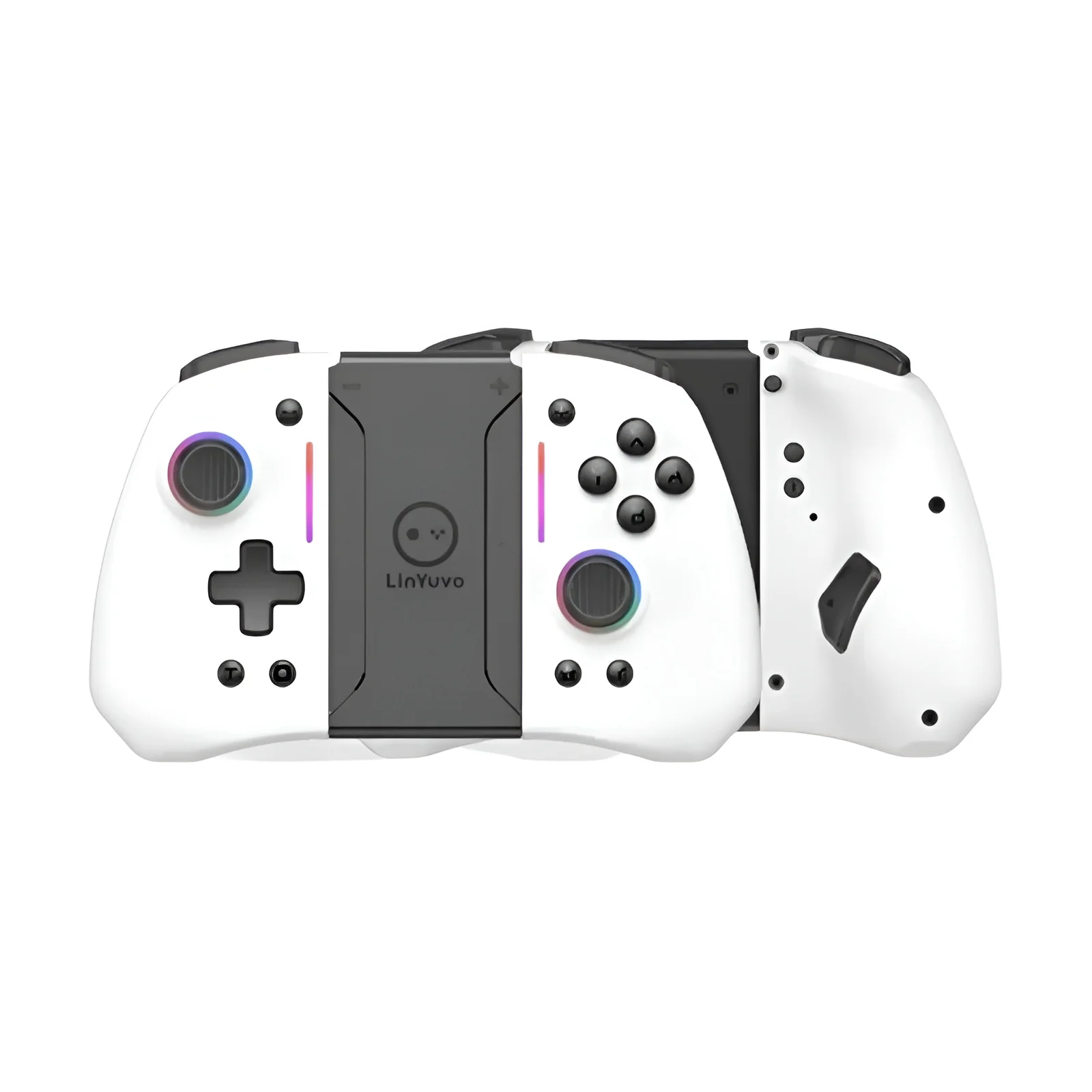 LinYuvo Sem Fio Meteor Light, Joy-Pad com 8 Luzes RGB Coloridas, Programável, Turbo e Vibração, Switch Lite e OLED, KS42