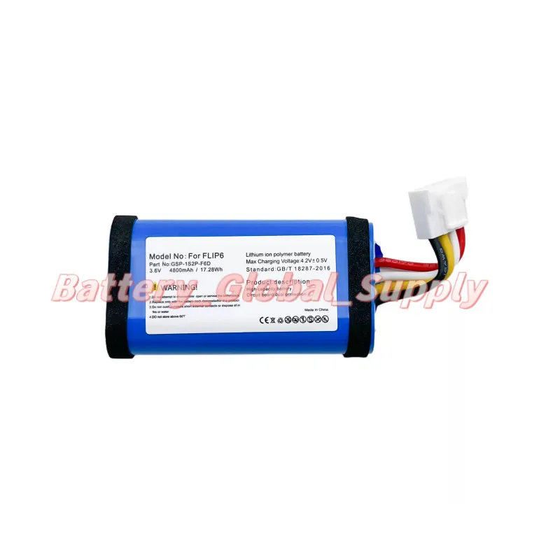 

For GSP-1S2P-F6D Flip 6 Bluetooth Speaker, Battery 3.6V 4800mAh Fast Delivery
