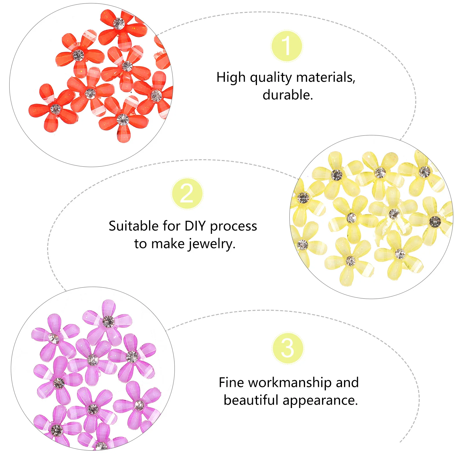 

100Pcs Resin Flower Accessories DIY Material Beauty Stickers Mobile Phone Decorations Fashion Charm Resin Flower Accessories