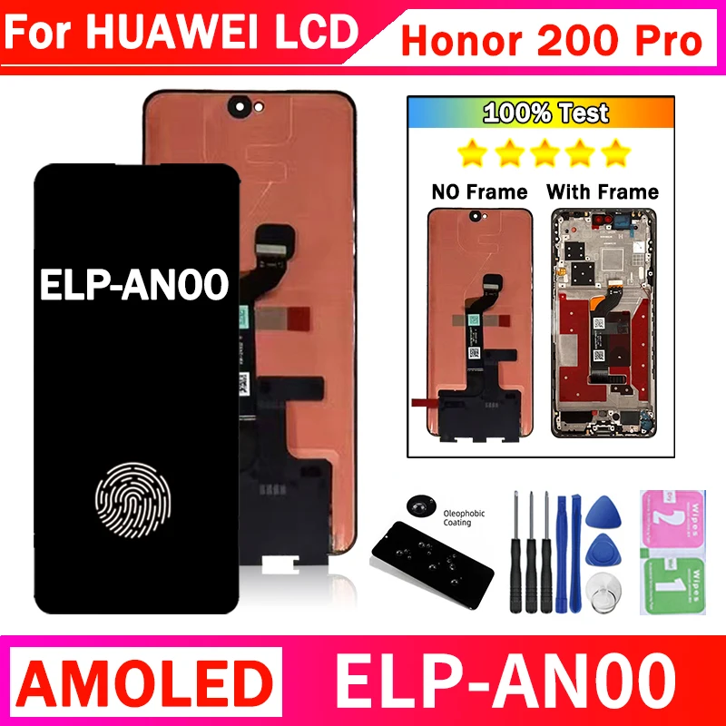 6.78“New 120Hz Honor 200Pro Display Screen For Huawei Honor 200 Pro ELP-AN00 LCD Display Touch Screen Digitizer Assembly