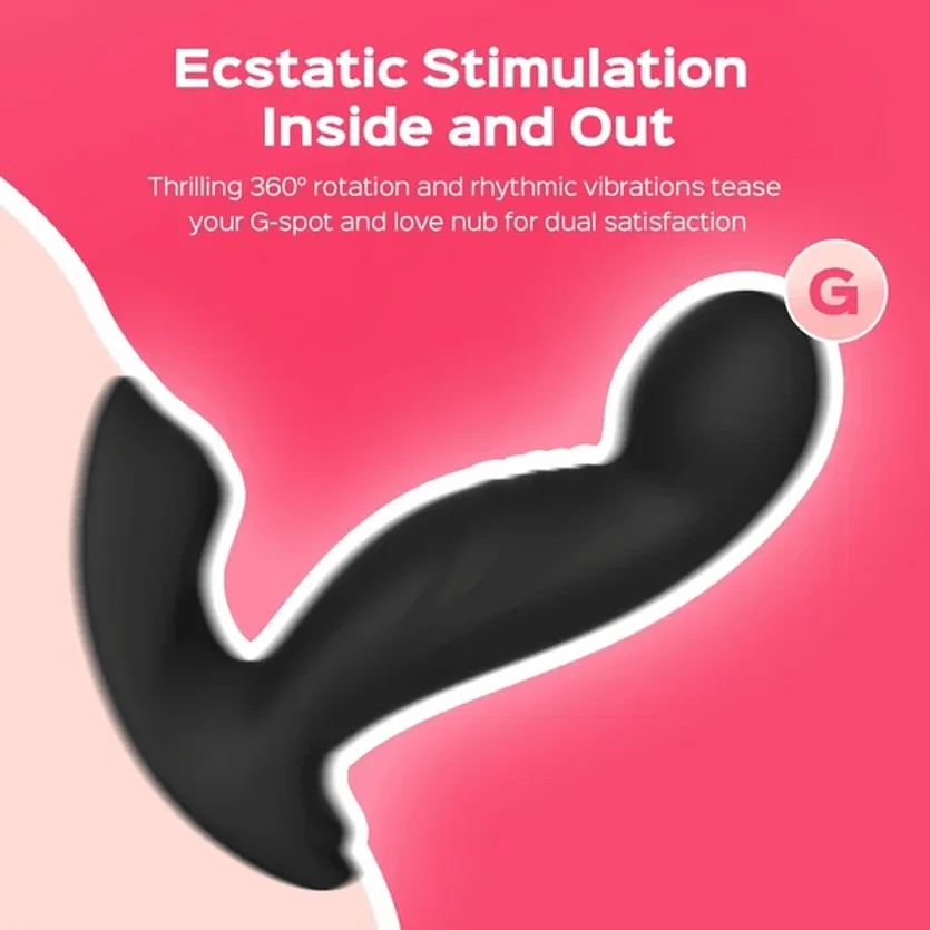 Juntame G-Punkt & Klitoris Vibrator mit rotierendem Kopf Kitzler mit 9G-Punkt Vibratoren Modi für Frauen mit Fernbedienung