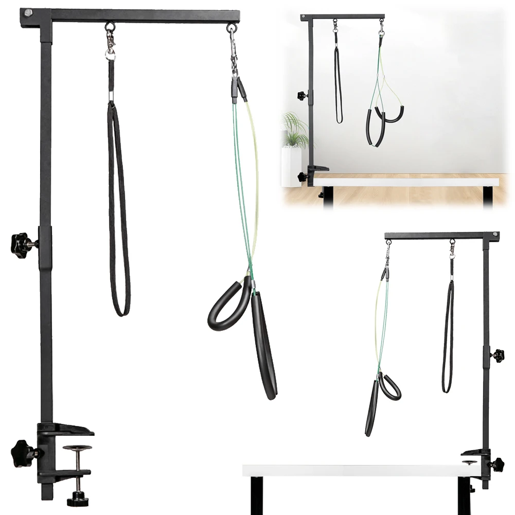 

Dog Shower Stand Stainless Steel Trimming Pet Grooming Stand Pet Foldable Grooming Bracket Telescopic Table Hanger for Bath Desk