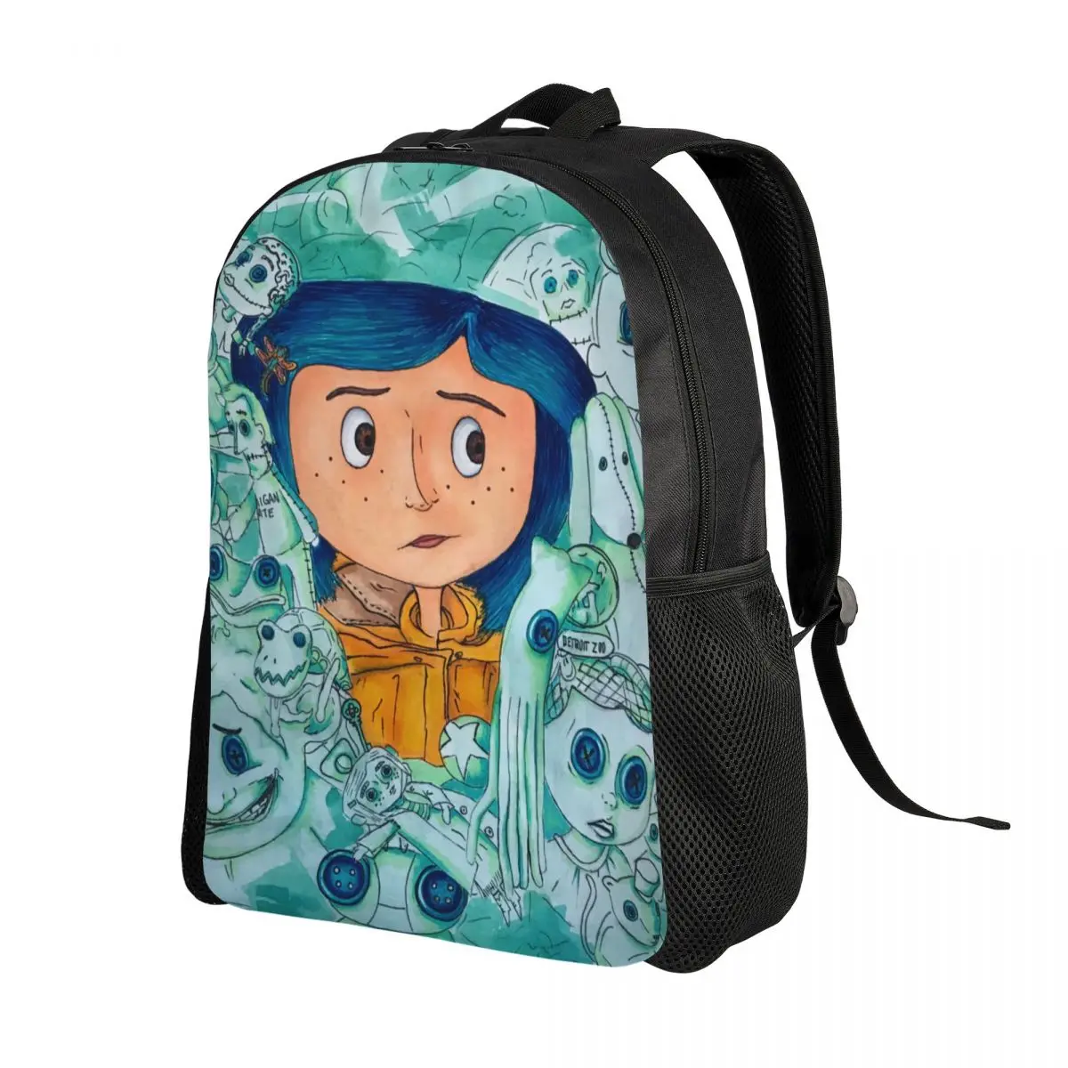 Horror Halloween Movie Coraline Backpack for Men Women Waterproof College School Bag Print Bookbag