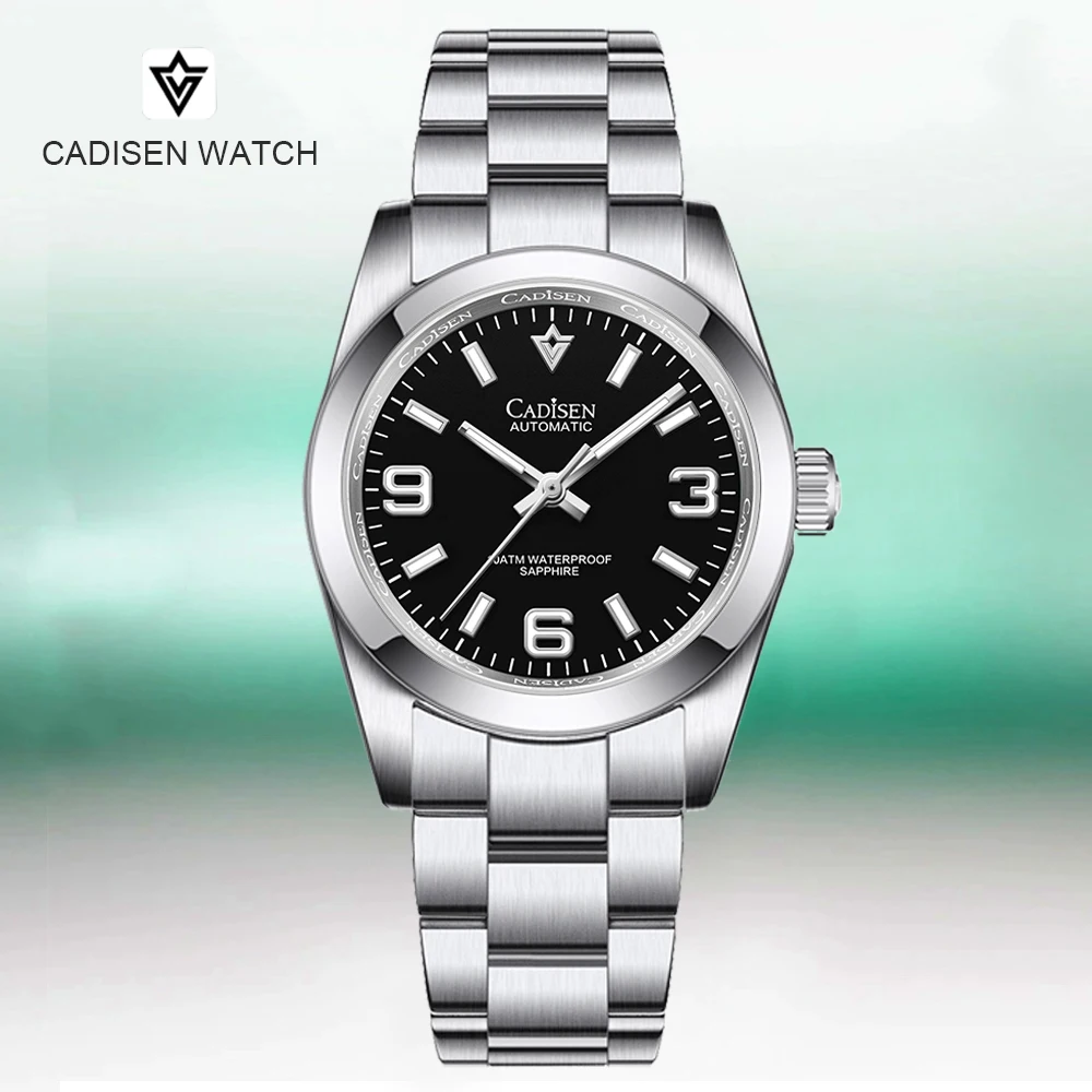 

CADISEN NH35 Movement Mechanical Watch Men AR Sapphire Glass BGW9 Luminous Automatic Watches For Men 100M Waterproof Wristwatch