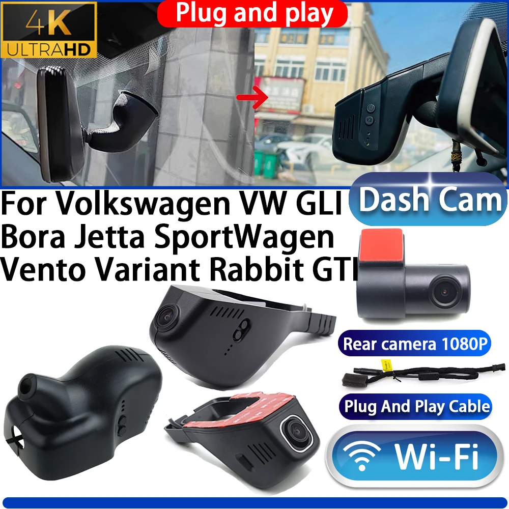 

For Volkswagen VW GLI Bora Jetta SportWagen Vento Variant Rabbit GTI Dash Cam Camera DVR 4K 2160P Plug And Play Video Recorder