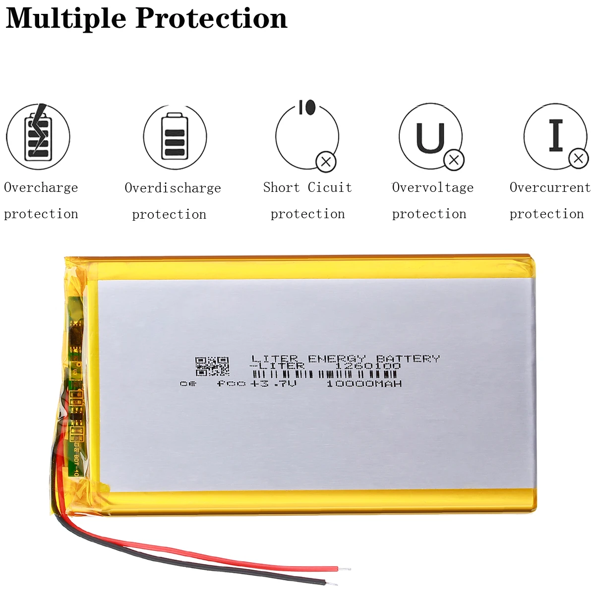 3.7V 10000mAh 1260100 Lithium Polymer Li-Po li ion Rechargeable Battery Lipo cells For Electrograph PDA Portable Speaker toys