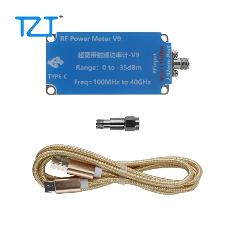 TZT V9 100 MHz - 40 GHz USB compteur de puissance RF à bande ultra large ordinateur supérieur compteur de puissance RMS haute vitesse avec câble type-c