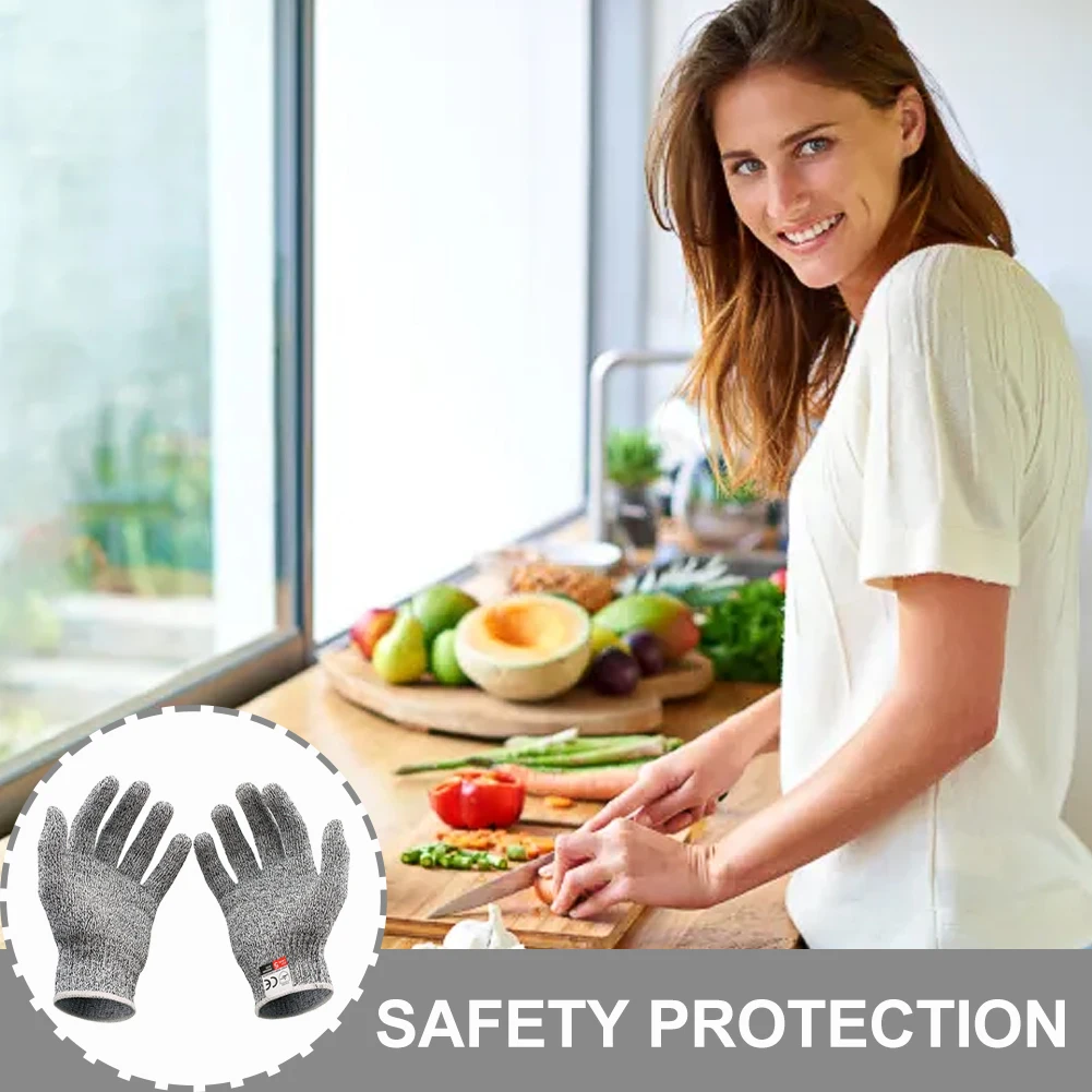 カッチャーカット耐性手袋、キッチン、肉、ガーデニング、魚の鱗、hppe、m、l快適、レベル5、保護安全、大人、ストレッチ、2ペア