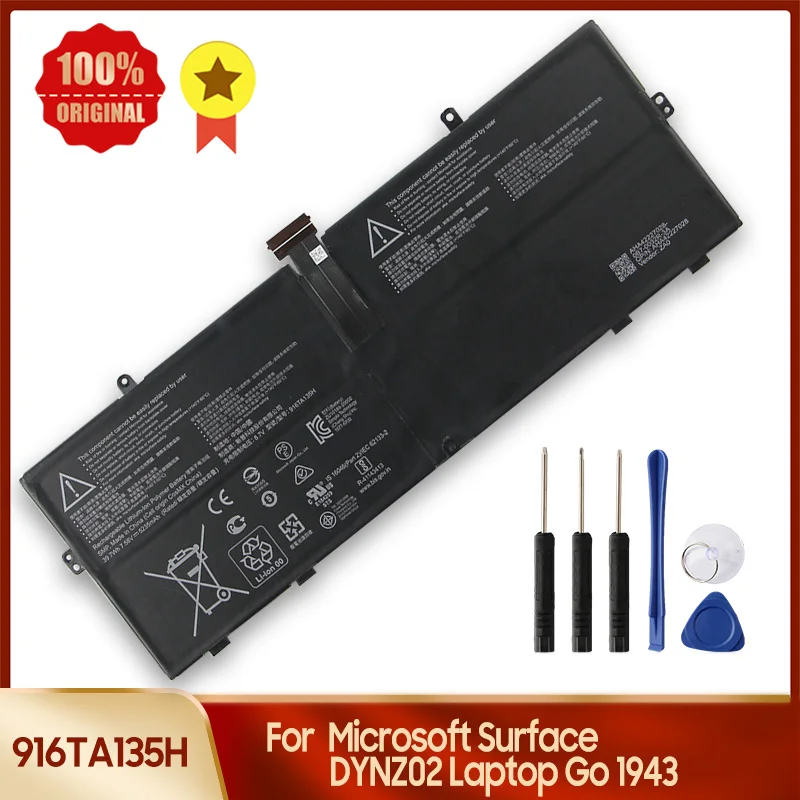 

Replacement Battery 916TA135H For Microsoft Surface DYNZ02 Laptop Go 1943 5235mAh Batteries With Tools