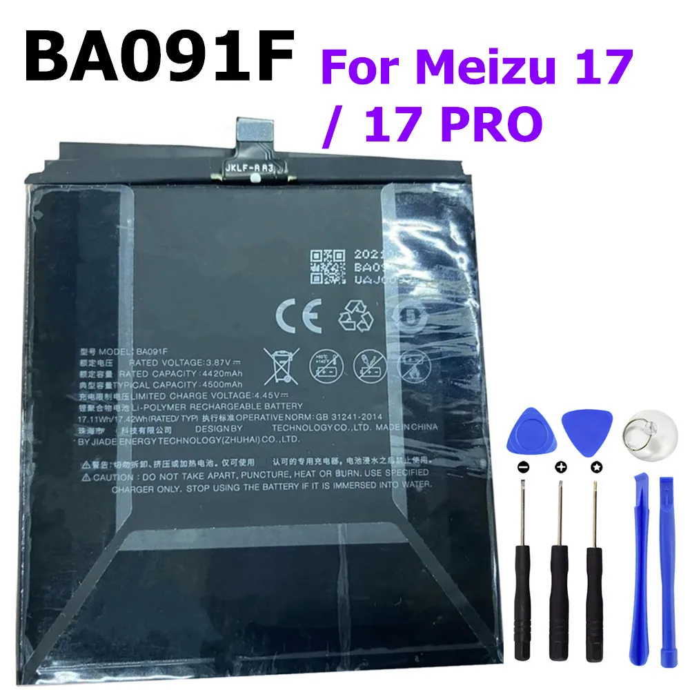 New 4500mAh BA091F High Quality Battery for Meizu 17 / 17 Pro Smart Mobile Phone Battery