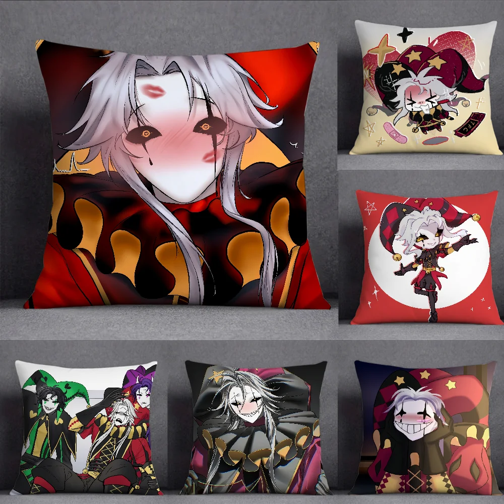 Game Freak Pierrot Circus Cushion Cover Square Double-Sided Printing Sofa Cushion Cover Pillowcase Bedroom Bedside