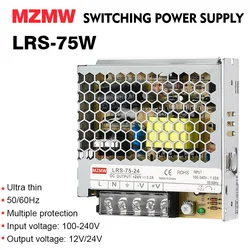 MZMW LRS75 Switching Power Supply AC110 220V 75W Single Output DC 5V 12V 15V 24V 36V 48V LRS-75-5 LRS-75-12 LRS-75-24