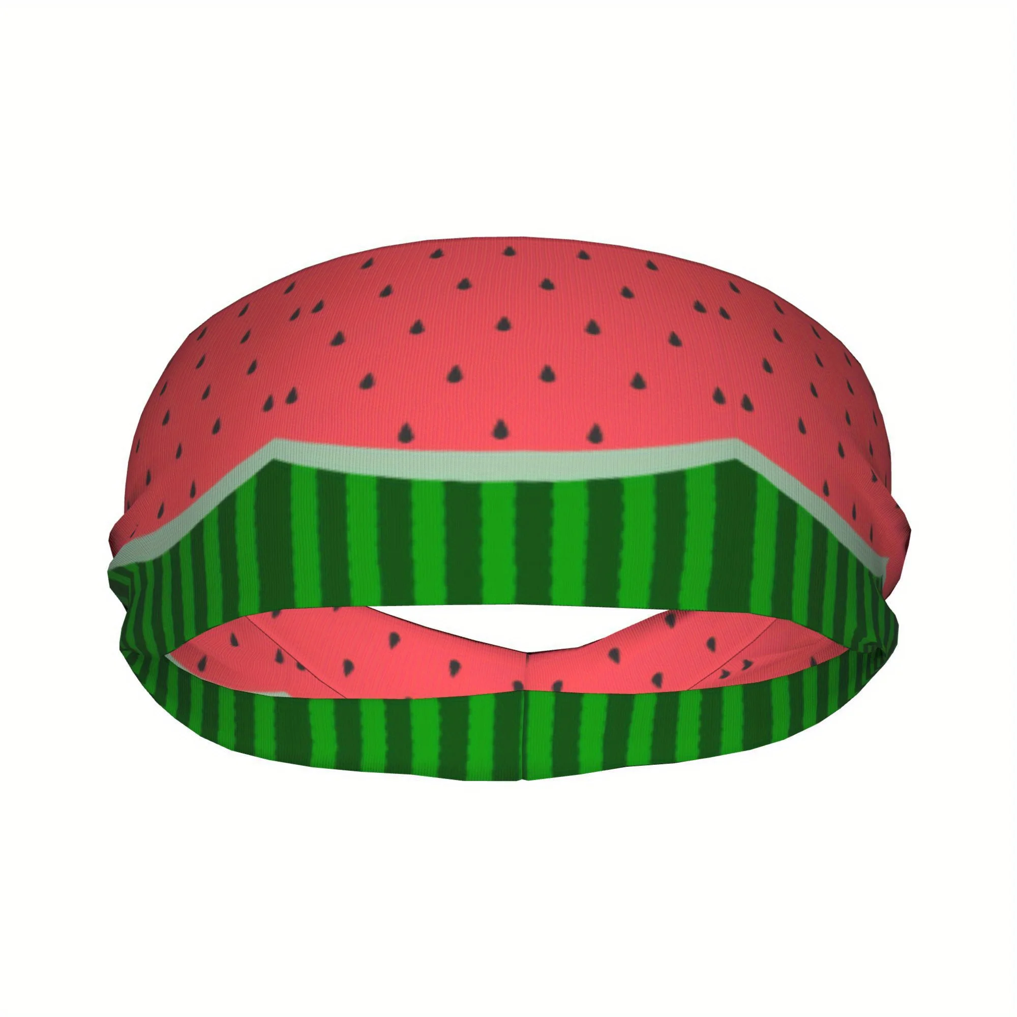 

Повязка на голову с принтом свежих арбузных ломтиков, впитывающая пот, спортивная повязка для волос для йоги, бега, повседневного использования, эластичная, нескользящая, летняя, с фруктовым принтом