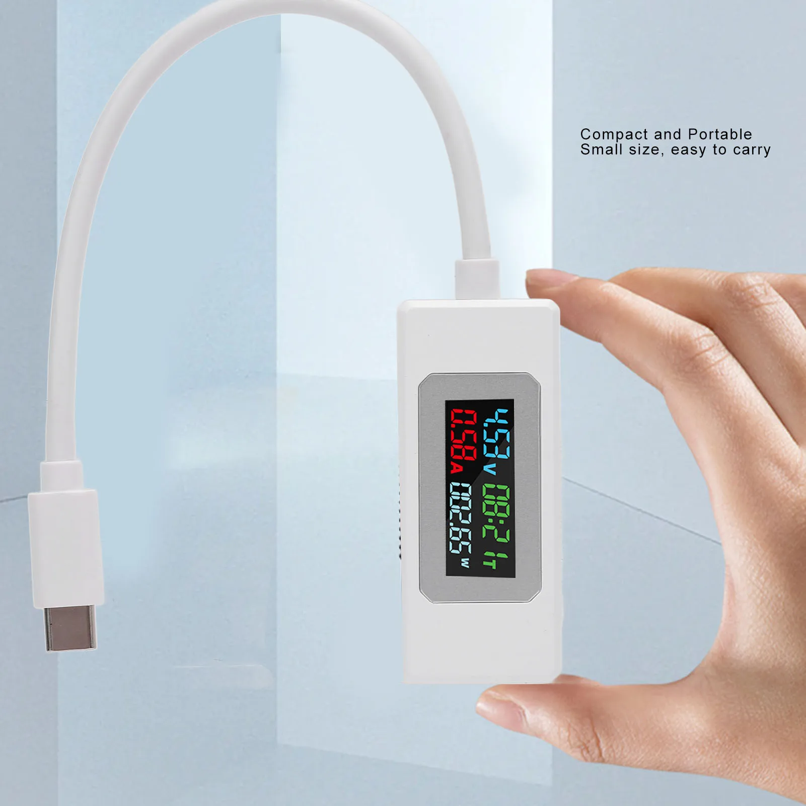 USB C テスター 4-30V 0-6.5A タイプ C 電圧電流電力容量作業時間充電器検出器電流計電圧計