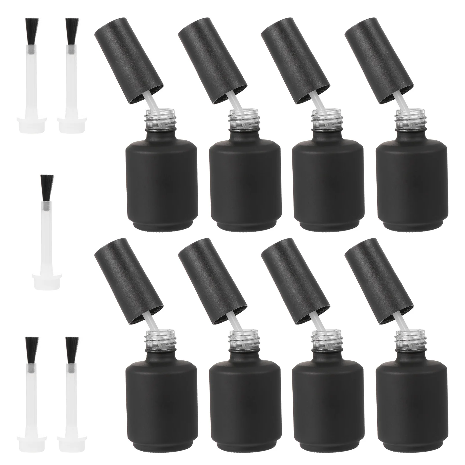 1세트 유리 빈 네일 폴리시 병 리필 가능한 네일 젤 보관 용기 전문가용 매니큐어 도구 소분 병 블랙