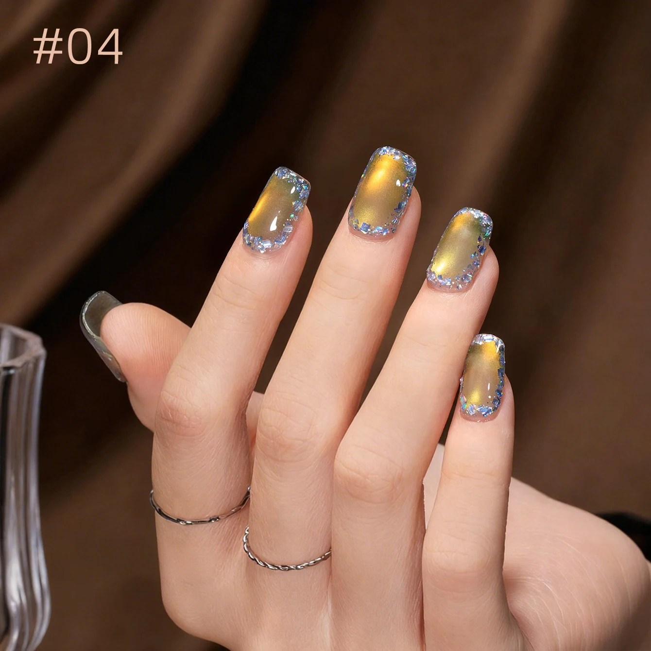 MIANEL10ML 1pcs 2026 New Beauty Expo Three-color Fantasy Colors Glass Bead Style Cat Eye Magnet Nail Polish French Tip Nails