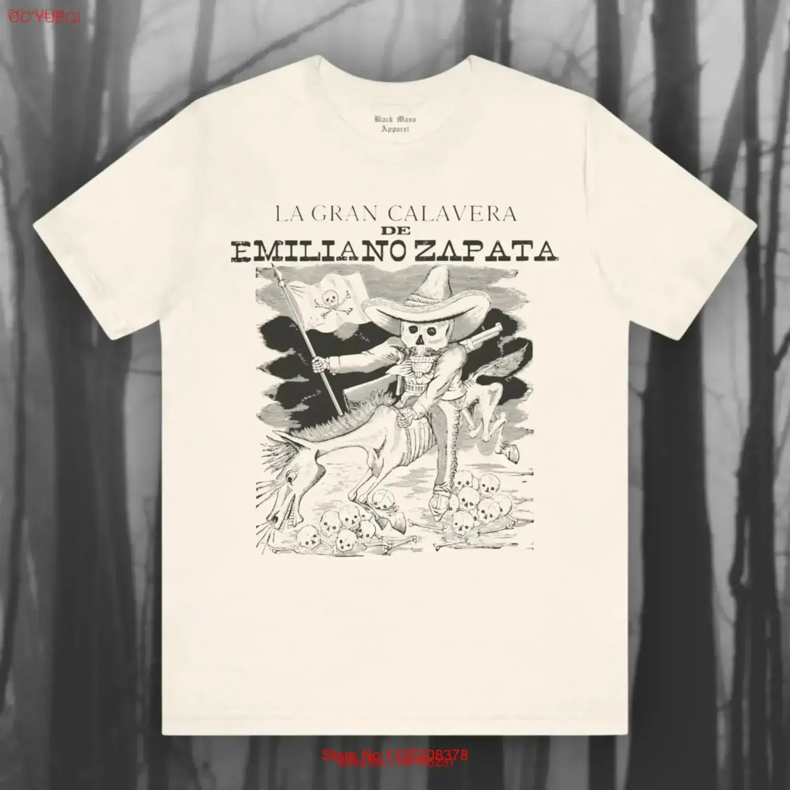 Calavera de Emiliano Zapata José Guadalupe Posada camiseta herencia mexicana Vintage arte popular hispanico vintage ropa de calle lavada