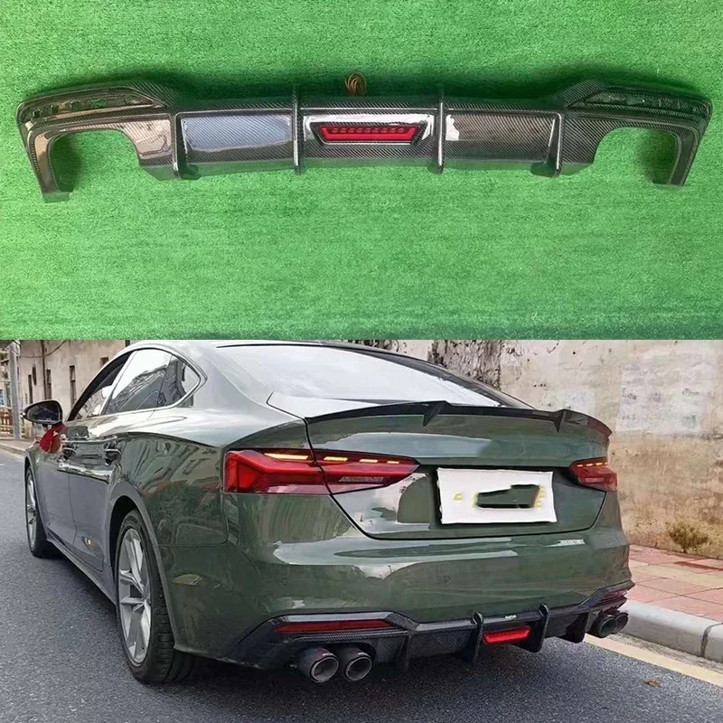 For Audi A5 S5 B10 2020  Carbon Fiber Back lip Car Bumper Diffuser Rear Splitters Spoiler Car Accessories body kit