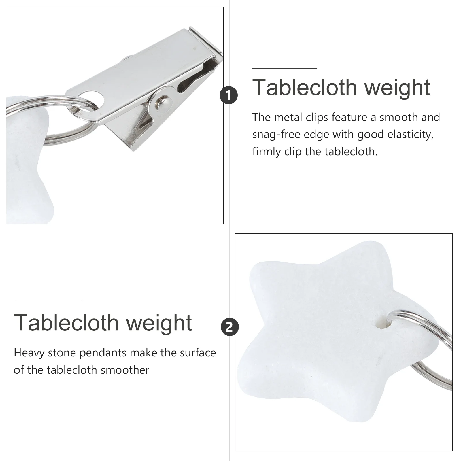 

4pcs Tablecloth Clips Weights Safe Use Long Life Outdoor Camping Stone Cover Marble Pendant Kitchen Barware