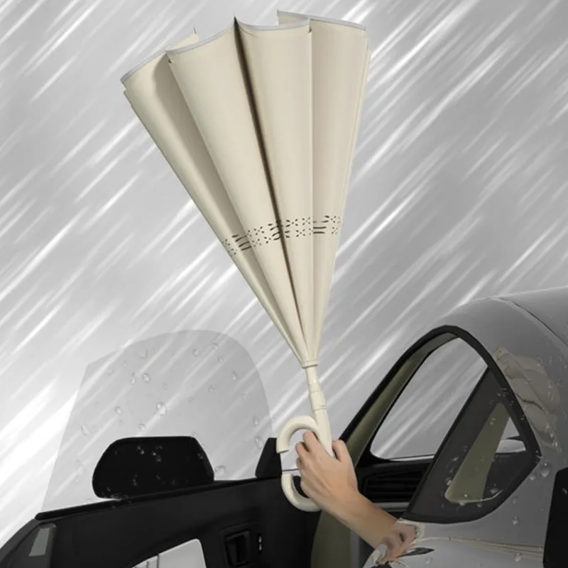 Parapluie inversé multicolore Simple pour Double personne, ensoleillé et pluvieux, parapluie Portable à Long manche pour femmes, LH291, 2025