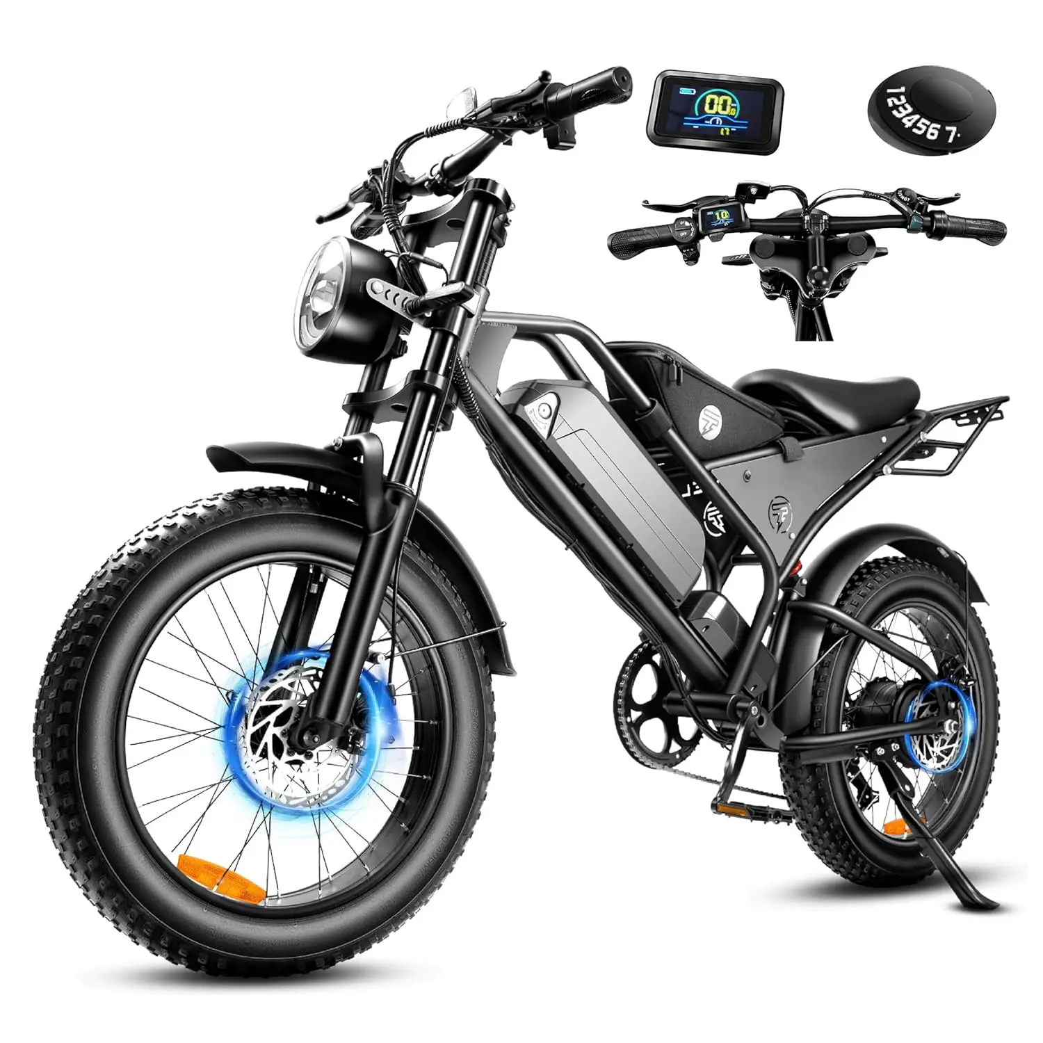 

Электрический горный велосипед 2026 года, обновленный электромотоцикл для взрослых, 20 дюймов, 7 скоростей, бесщеточный двигатель, пиковая мощность до 2000 Вт, на заказ