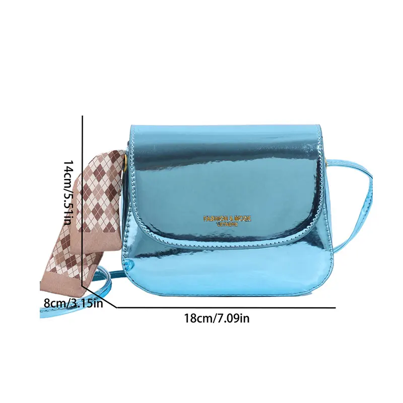 Fashion Mini Bright Surface Crossbody Bags for Women PU Leather Square Shoulder Bag Ladies High Quality Solid Color Handbags