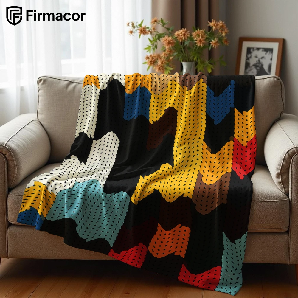 Knitted Chevron Lightweight Microfiber Soft Christmas Fleece Blanket Warm Cozy Throw for Bed Sofa Office Travel All Season