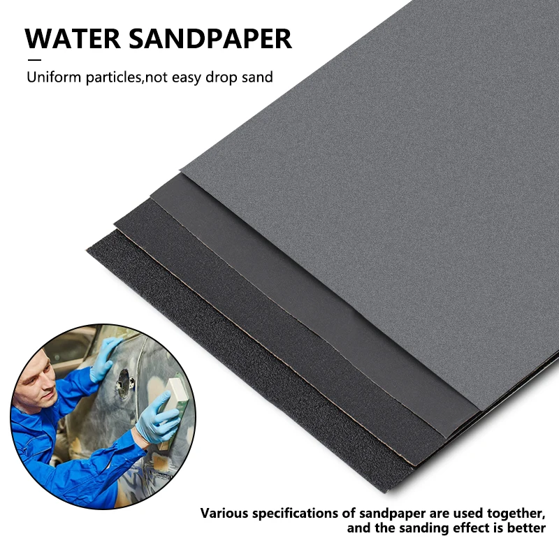 XCAN 36 шт., набор влажной и сухой наждачной бумаги 400/600/800/1000/1200/1500/2000/2500/3000, шлифовальная бумага с зернистостью, абразивные листы для дерева, металла