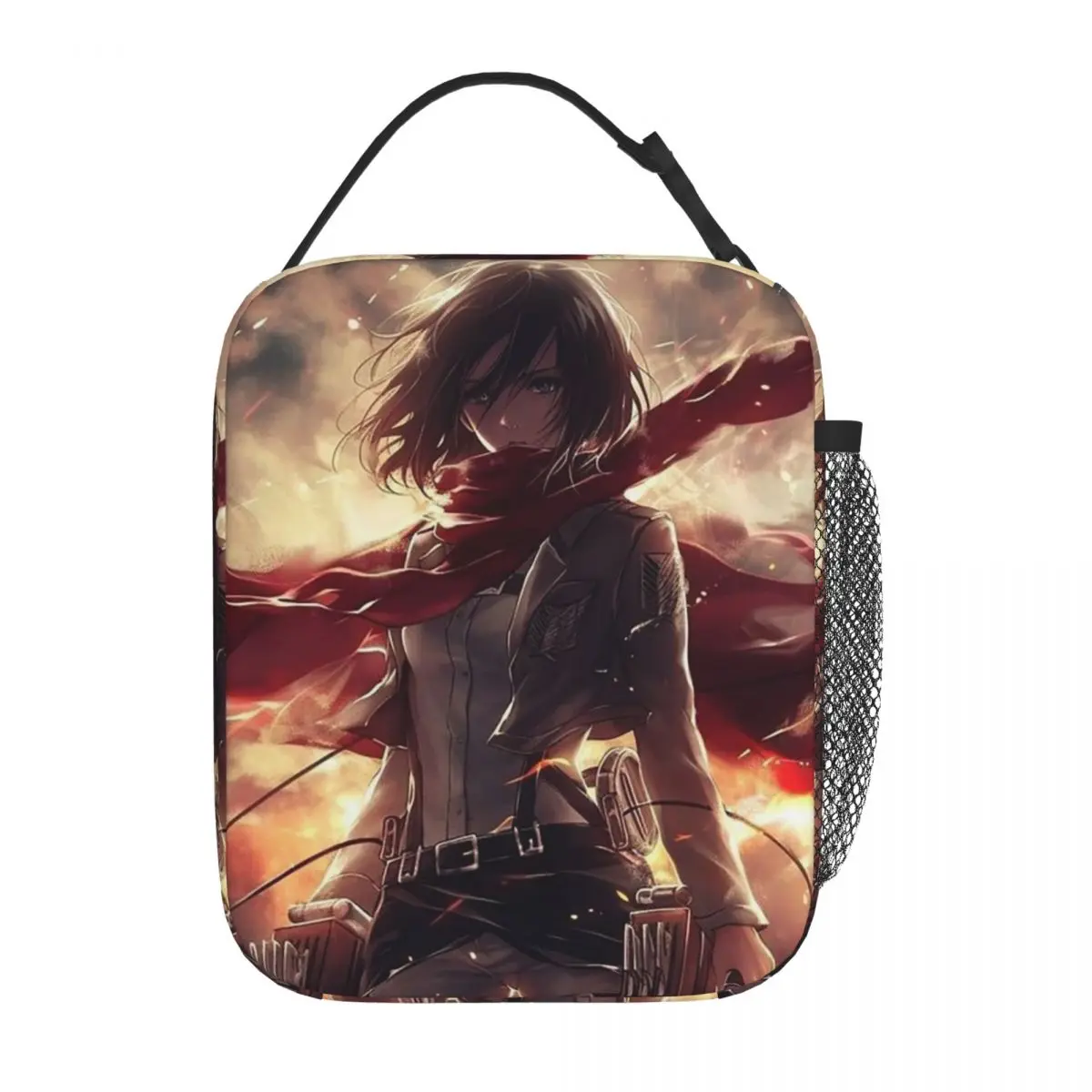 Attack On Titan Mikasa Ackerman Anime Insulated Lunch Bag for Women Children Leakproof Food Boxes Thermal Lunch Box Tote