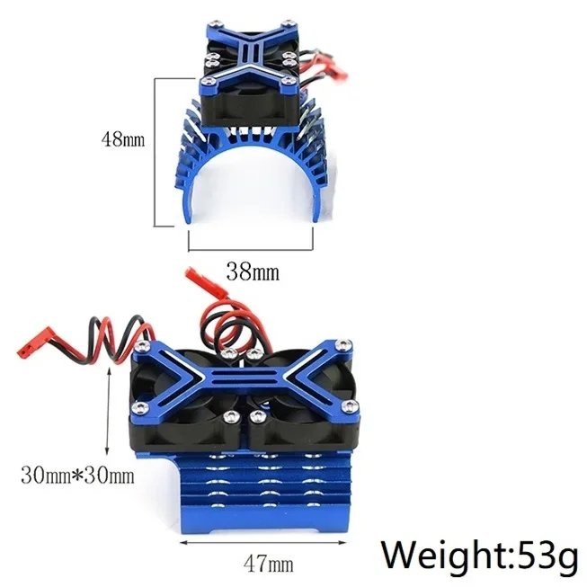 Metallo Doppia Ventola di Raffreddamento 4068 4074 4082 4268 4274 Dissipatore di Calore Del Motore 40-42mm per 1/7 1/8 Arrma TRAXXAS RC Auto Parti