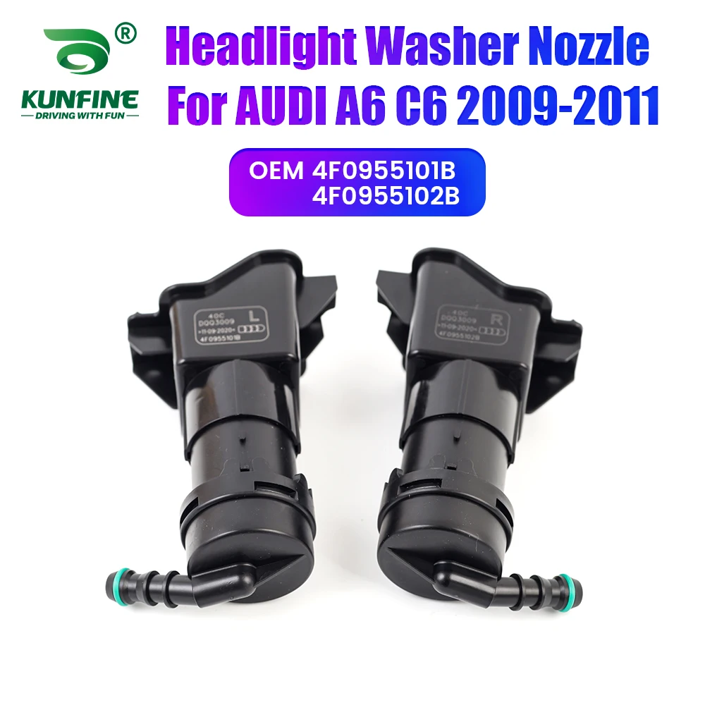 

Car Headlight Front Bumper Washer Spray Nozzle Jet Headlamp Pump Cover For AUDI A6 C6 2009-2011 4F0955101B 4F0955102B