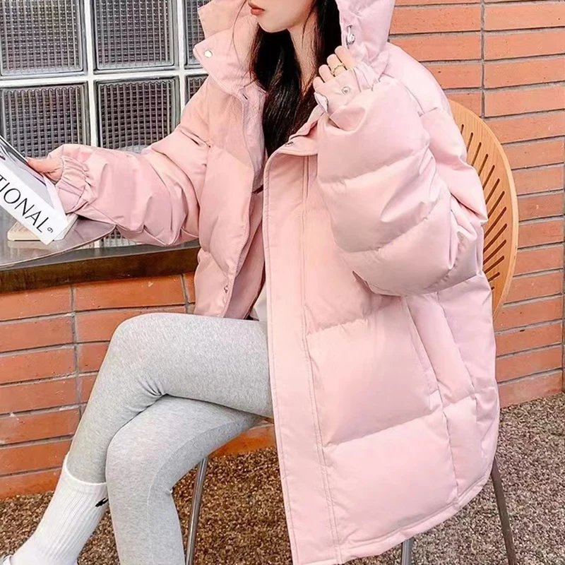 

Academy Style Korean Version Loose Women Cotton Coat Winter New Cotton Clothes Casual Bread Clothes Women's Thickened Padded